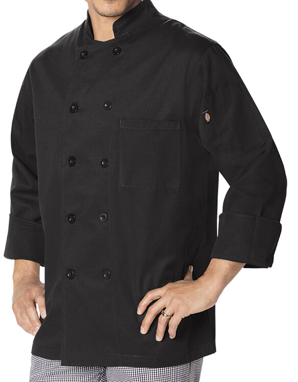 Unisex Classic 10 Button Chef Coat - BLACK (BLK)