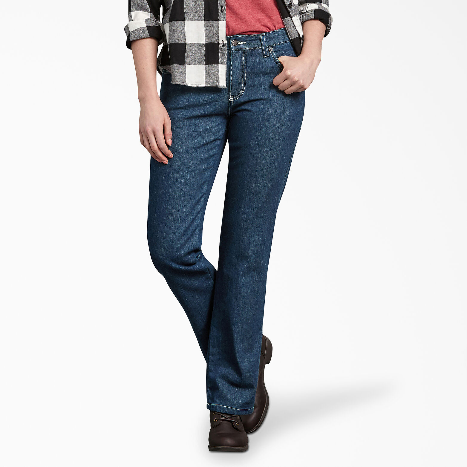 Women's Relaxed Fit Straight Leg Flannel Lined Denim Jeans | Womens
