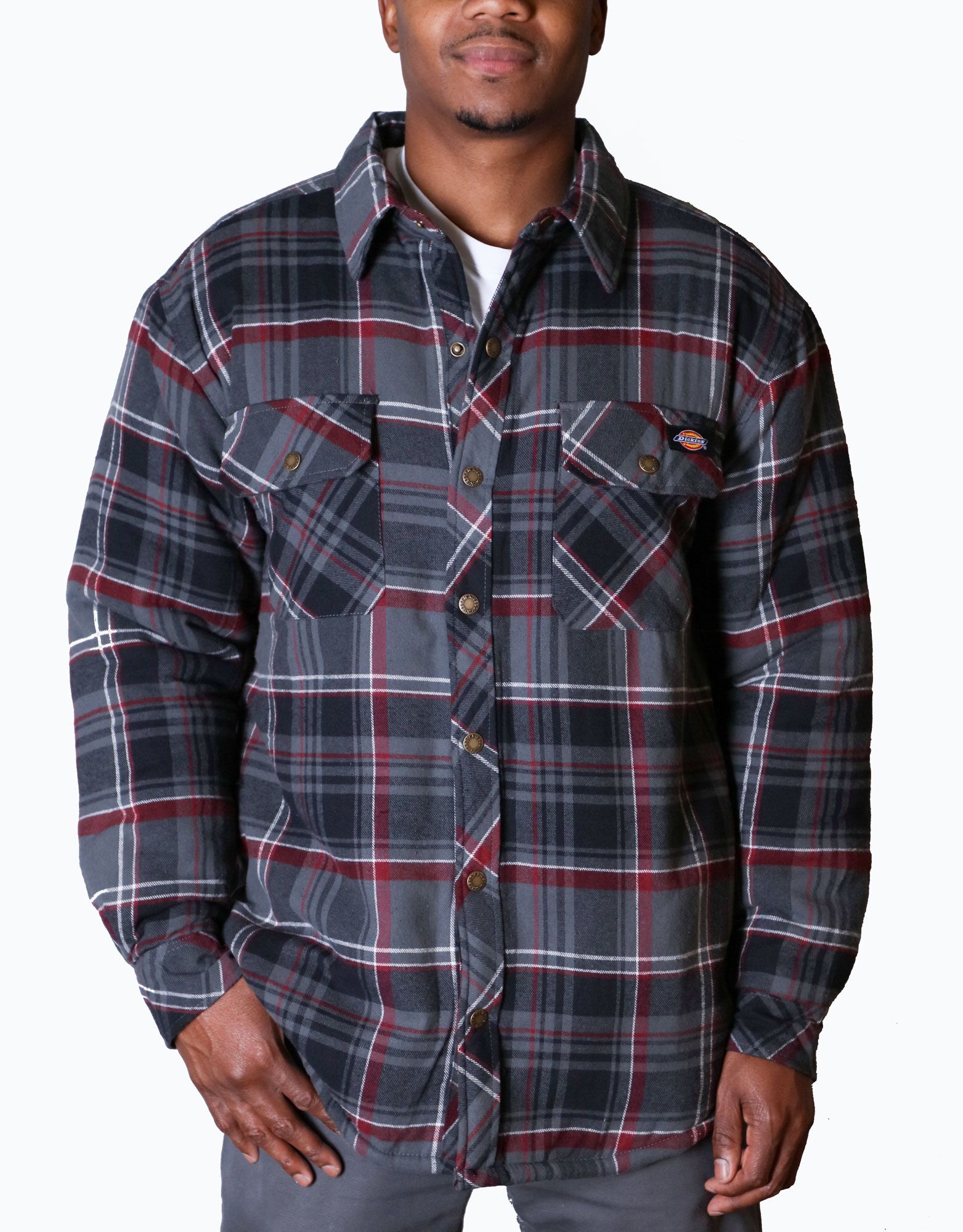Men's Long Sleeve Sherpa Lined Plaid Jacket - Dickies US