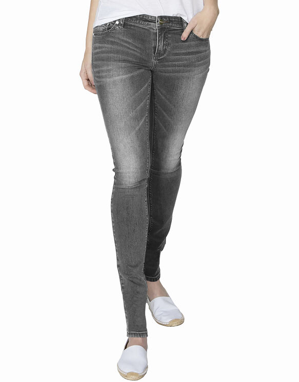 Dickies Girl Juniors 5-Pocket Super Skinny Denim Jean - GRAY (GY)