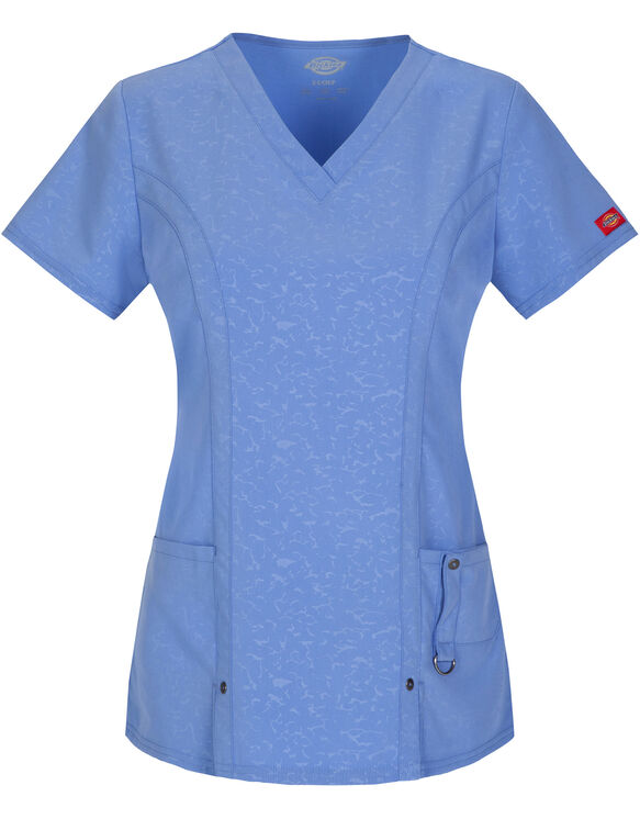 Women's Xtreme Stretch V-Neck Scrub Top - CAMO-KAZEE CIEL-LICENSEE (CACI)