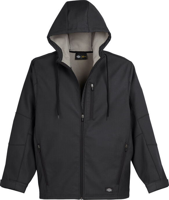 Performance Flex Bonded Canvas Softshell Jacket with Hood - BLACK (BK)