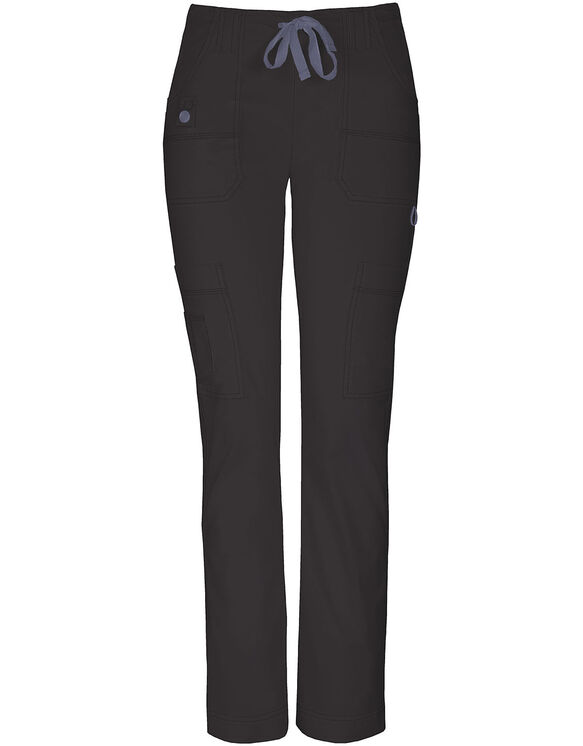 Women's Junior Fit Gen Flex Slim Drawstring Scrub Pant - BLACK (BLK)