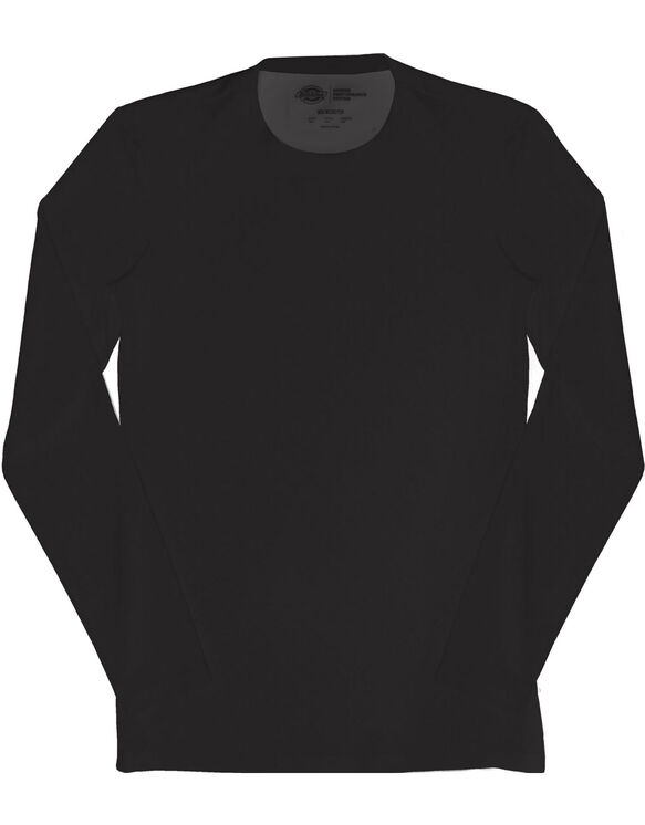 Men's Performance Long Sleeve Crew Neck Scrub Tee - BLACK (BLK)