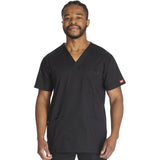 Men's EDS Signature V-Neck Scrub Top - Black - 1