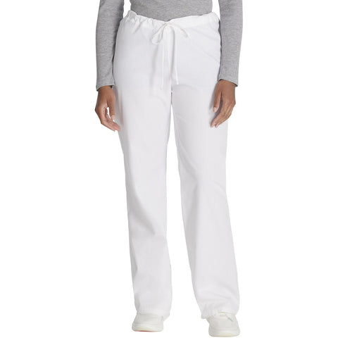 Unisex EDS Signature Drawstring Scrub Pant - White - 1