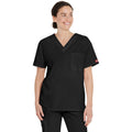 Unisex EDS Signature Tuckable V-Neck Scrub Top - Black - 1