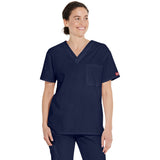 Unisex EDS Signature Tuckable V-Neck Scrub Top - Navy - 1