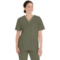 Unisex EDS Signature Tuckable V-Neck Scrub Top - Olive - 1
