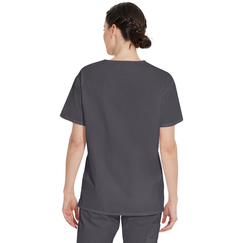 Unisex EDS Signature Tuckable V-Neck Scrub Top - Pewter - 2