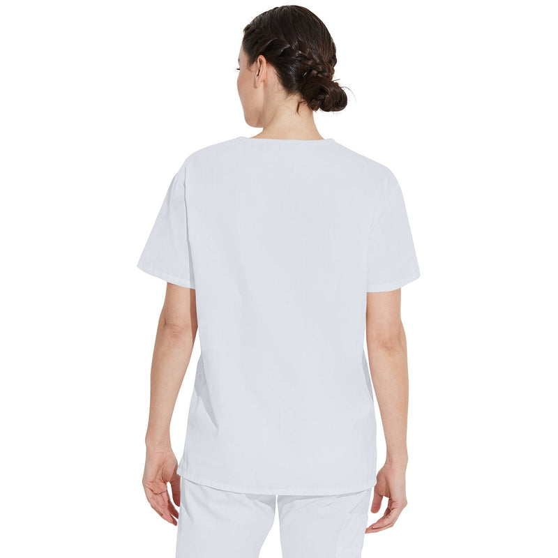 Unisex EDS Signature Tuckable V-Neck Scrub Top - White - 2