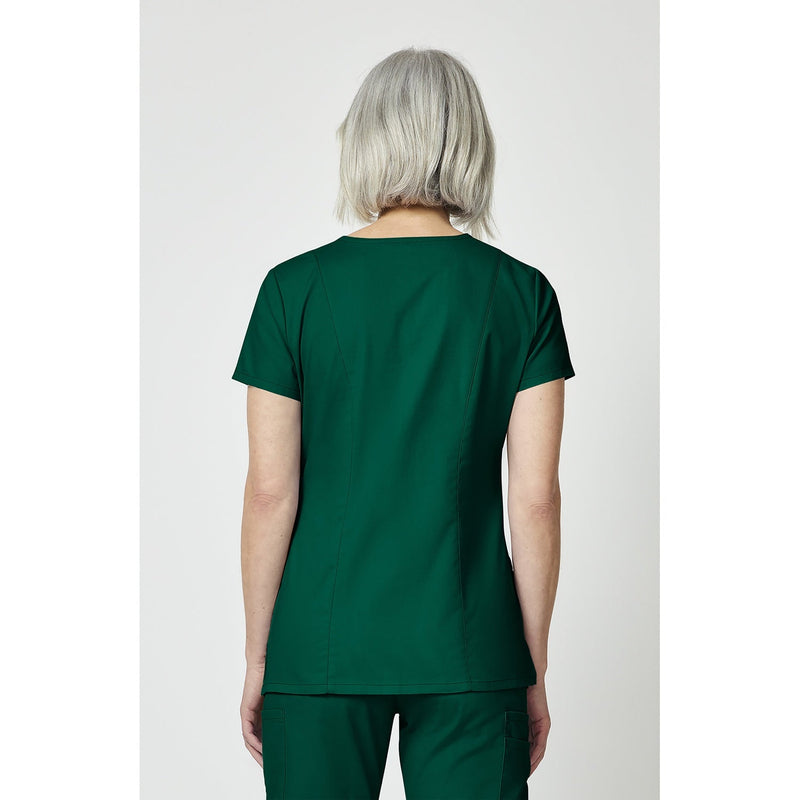 Women's EDS Signature V-Neck Scrub Top - Hunter Green - 2