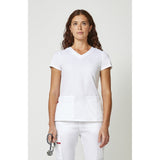 Women's EDS Signature V-Neck Scrub Top - White - 1