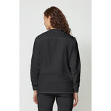 Women's EDS Signature Snap Front Warm-Up Scrub Jacket - Black - 2