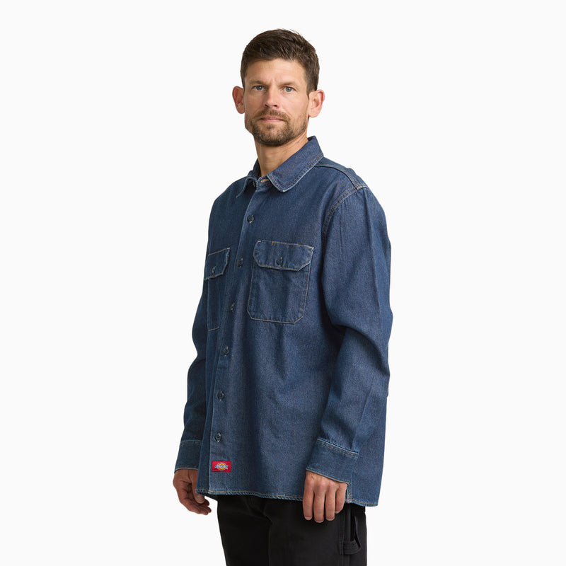 Relaxed Fit Denim Long Sleeve Shirt