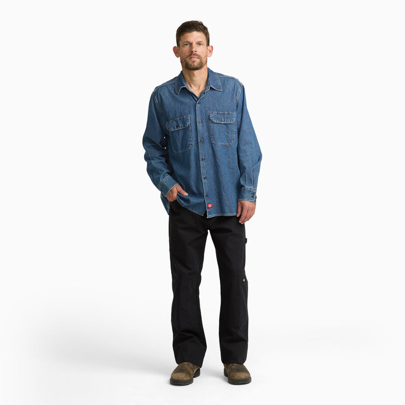 Relaxed Fit Denim Long Sleeve Shirt