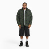 Insulated Plaid Hooded Shirt Jacket