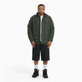 Insulated Plaid Hooded Shirt Jacket