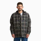 Insulated Plaid Hooded Shirt Jacket