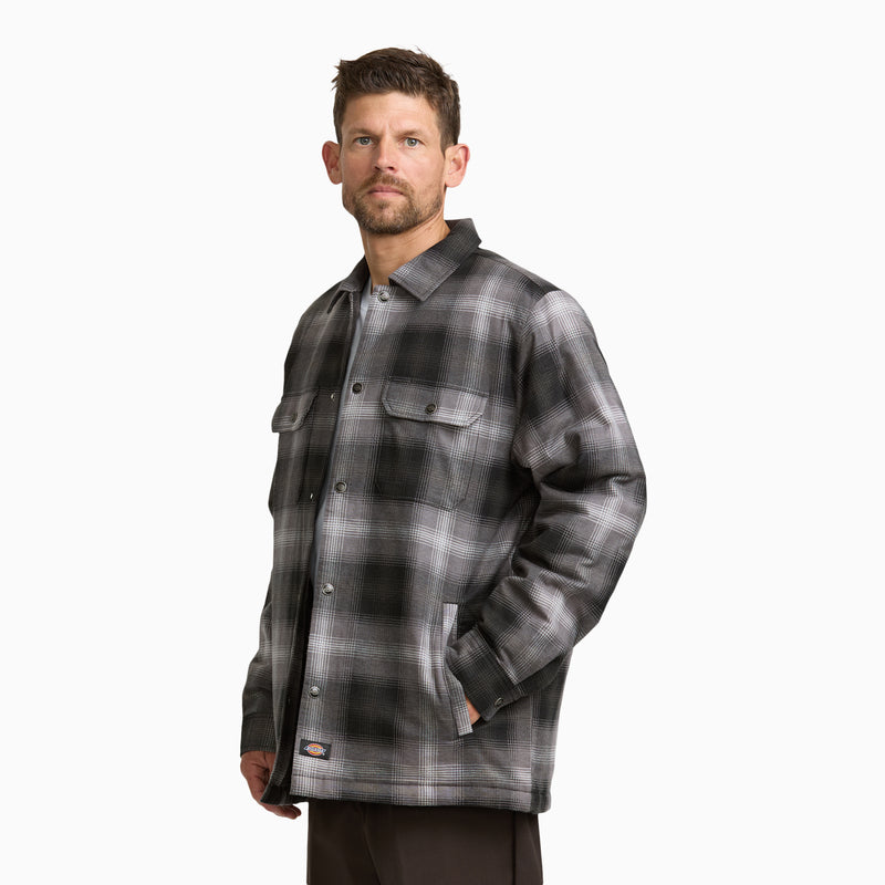 Insulated Plaid Shirt Jacket