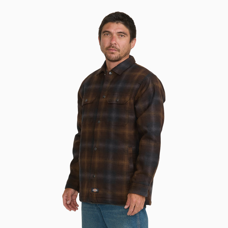 Insulated Plaid Shirt Jacket