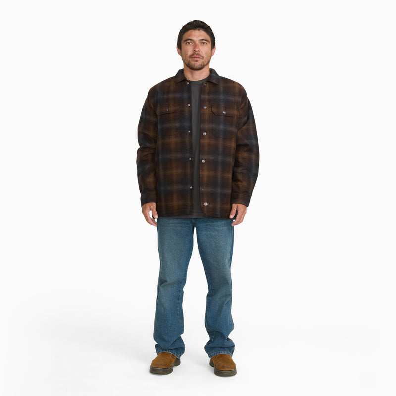Insulated Plaid Shirt Jacket