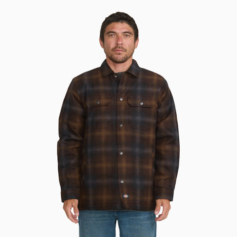 Insulated Plaid Shirt Jacket