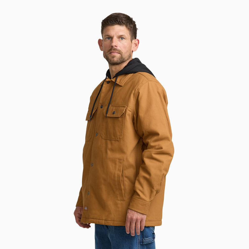 Insulated Duck Hooded  Shirt Jacket