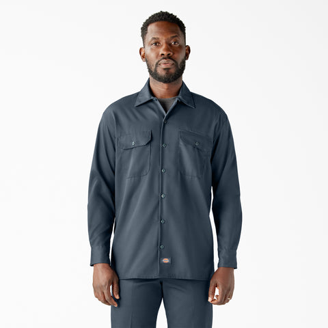 men's work dress shirts Pinnacle Textile Industries S10LB Men's Industrial Work Shirt, Light Blue Large-Long