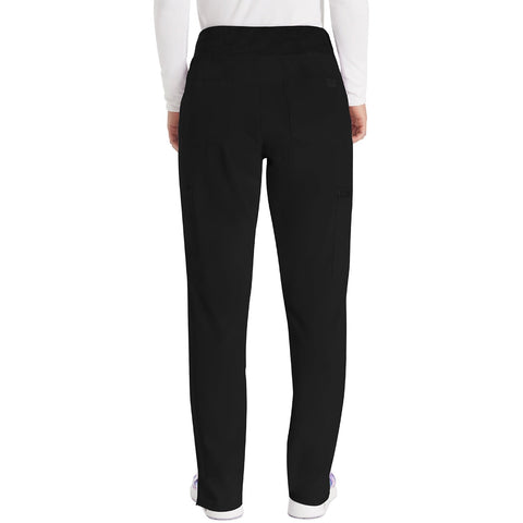 Women's EDS Essentials Natural Rise Tapered Leg Pull-On Scrub Pant - Black - 2