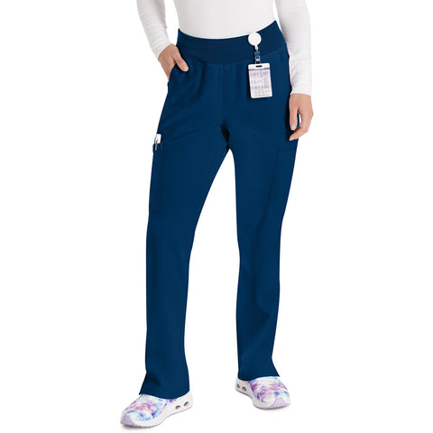 Women's EDS Essentials Natural Rise Tapered Leg Pull-On Scrub Pant - Navy - 1