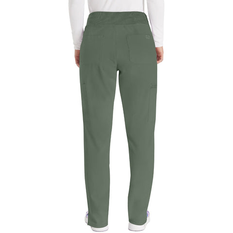 Women's EDS Essentials Natural Rise Tapered Leg Pull-On Scrub Pant - Olive - 2
