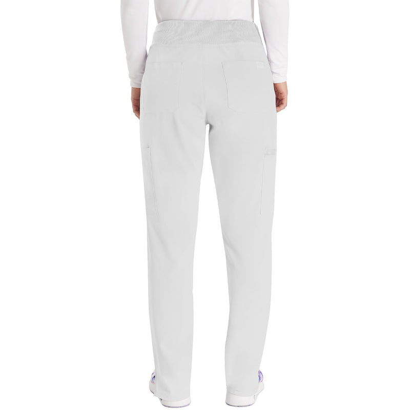 Women's EDS Essentials Natural Rise Tapered Leg Pull-On Scrub Pant - White - 2