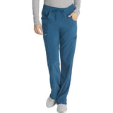 Women's EDS Essentials Mid Rise Straight Leg Drawstring Scrub Pant - Caribbean Blue - 1