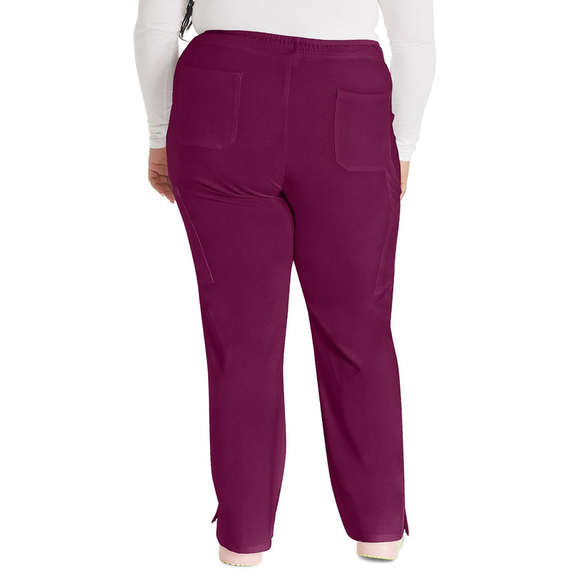 Women's EDS Essentials Mid Rise Straight Leg Drawstring Scrub Pant - Wine - 2