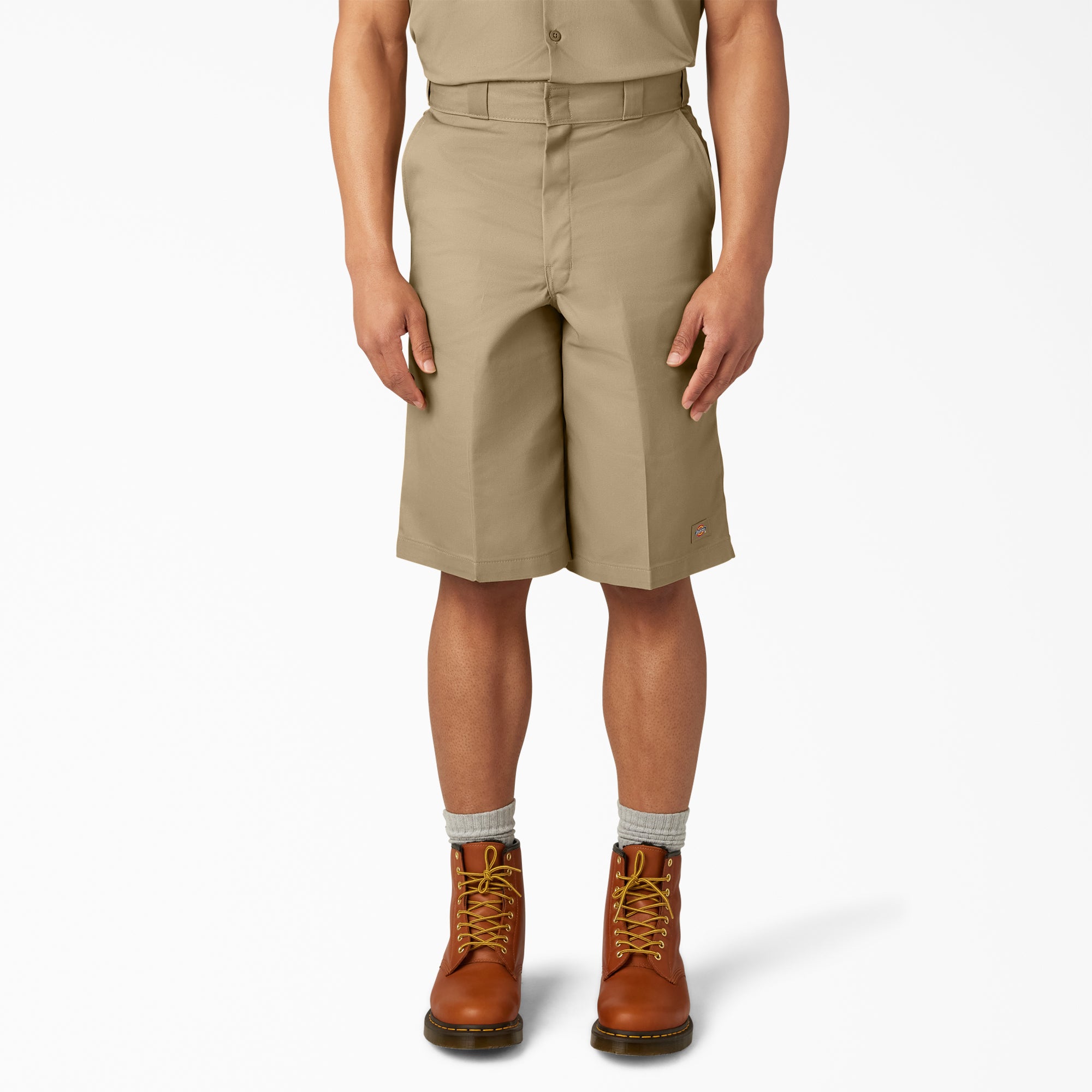 Loose Fit Flat Front Work Shorts, 13