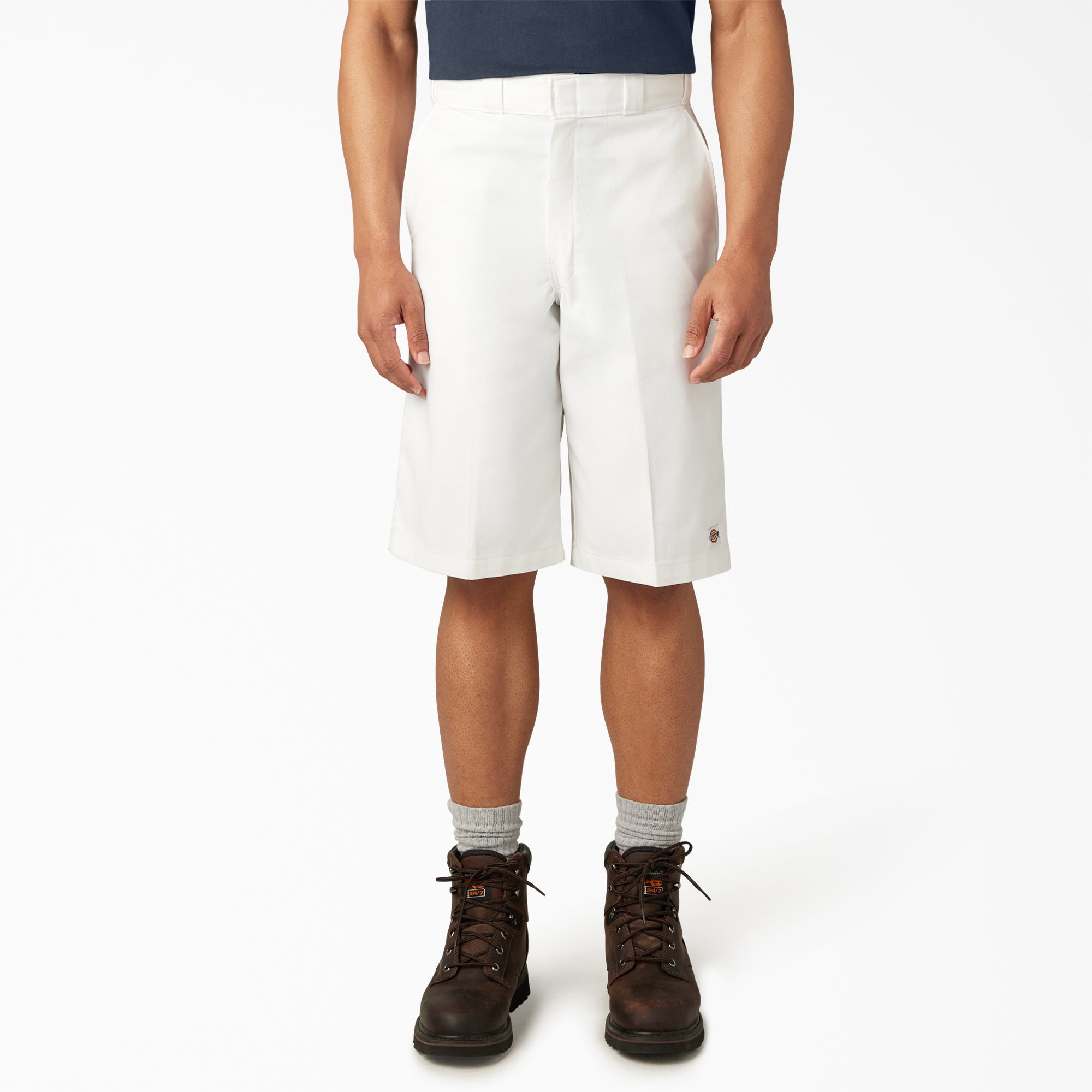 Loose Fit Flat Front Work Shorts, 13