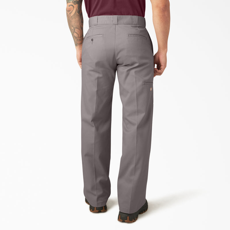 loose dress pants for men Dickies Men's Loose Fit Double Knee Work Pants Silver