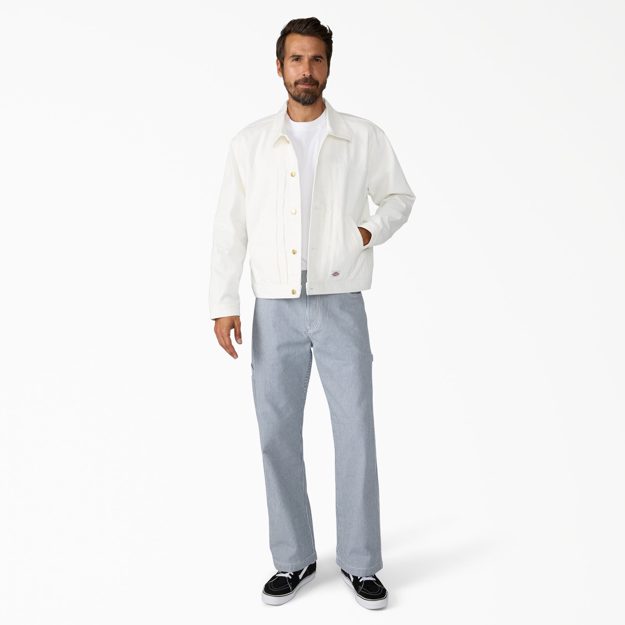 anuke Denim Work Jacket 38 アイボリー Selvedge Pleated Denim Jacket | Dickies US