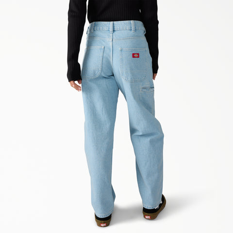 denim dress pants women's Collins Pinstripe Wide Leg Jeans | Trendy Women's Denim