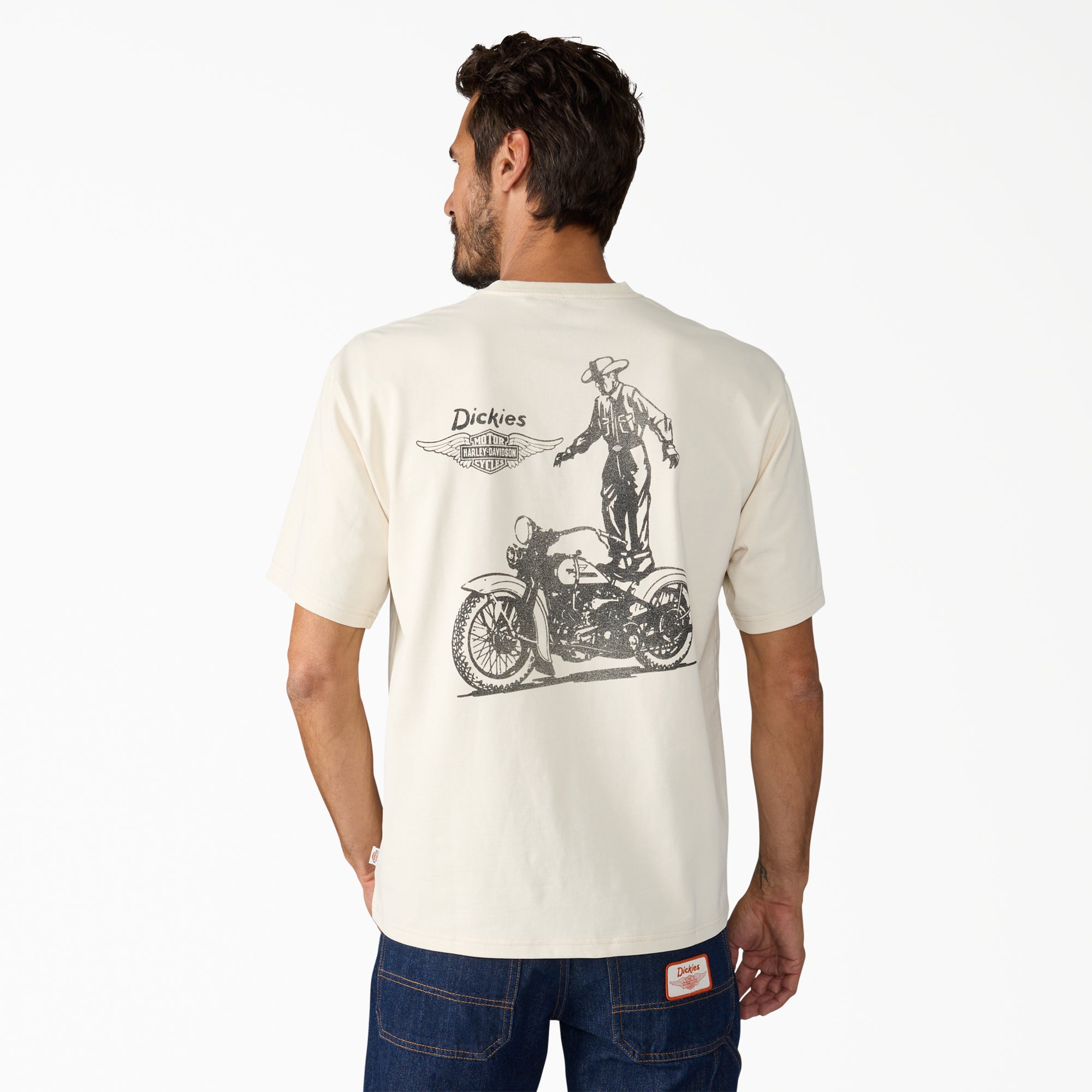 y*y様 Dickies ハーレーダビッドソンコラボ Tシャツ M ホワイト Dickies x Harley-Davidson® Vintage Wash Cowboy Graphic T-Shirt