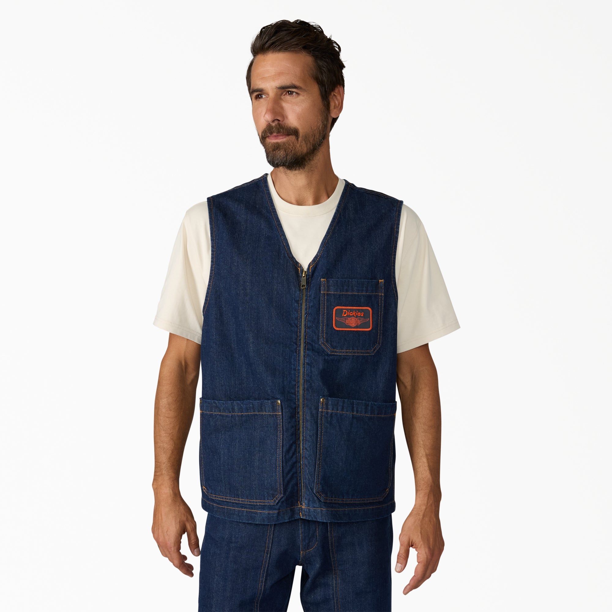 Dickies x Harley-Davidson® Denim Zip-Up Vest | Dickies US