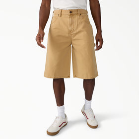 Worn In Relaxed Carpenter Duck Shorts, 13" - Brown Duck (0BD) / 28