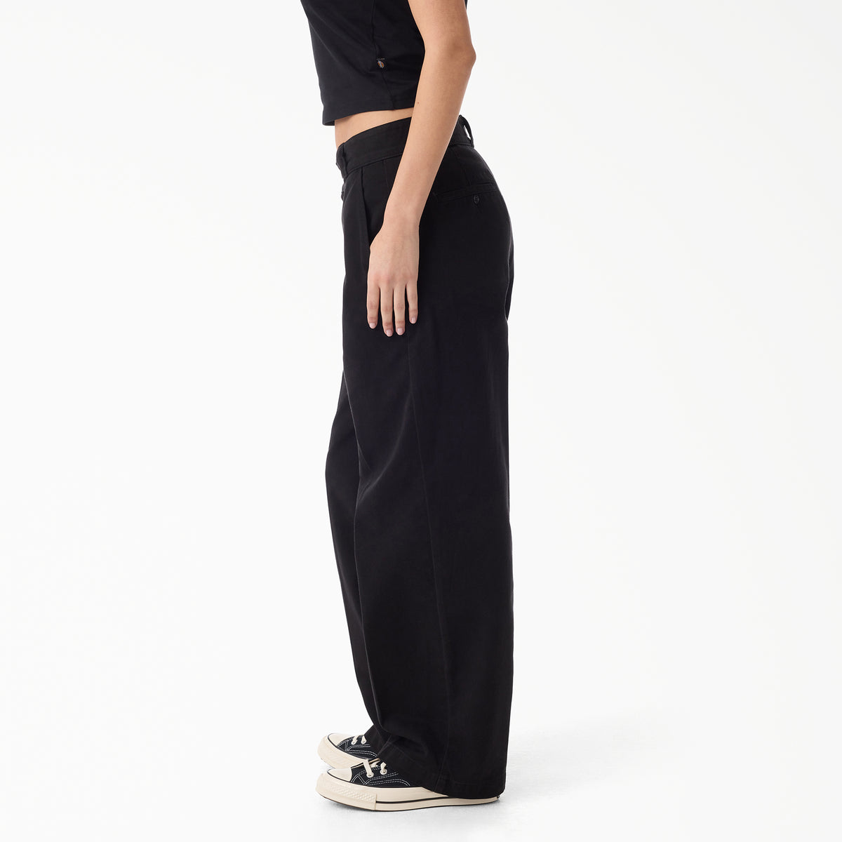 Women's 247 Garment Dyed Loose Work Pants Black (BLK) - 3