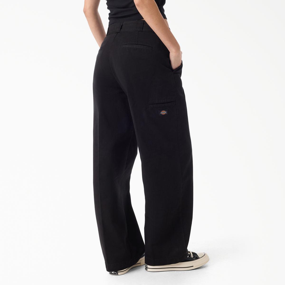 Women's 247 Garment Dyed Loose Work Pants Black (BLK) - 2