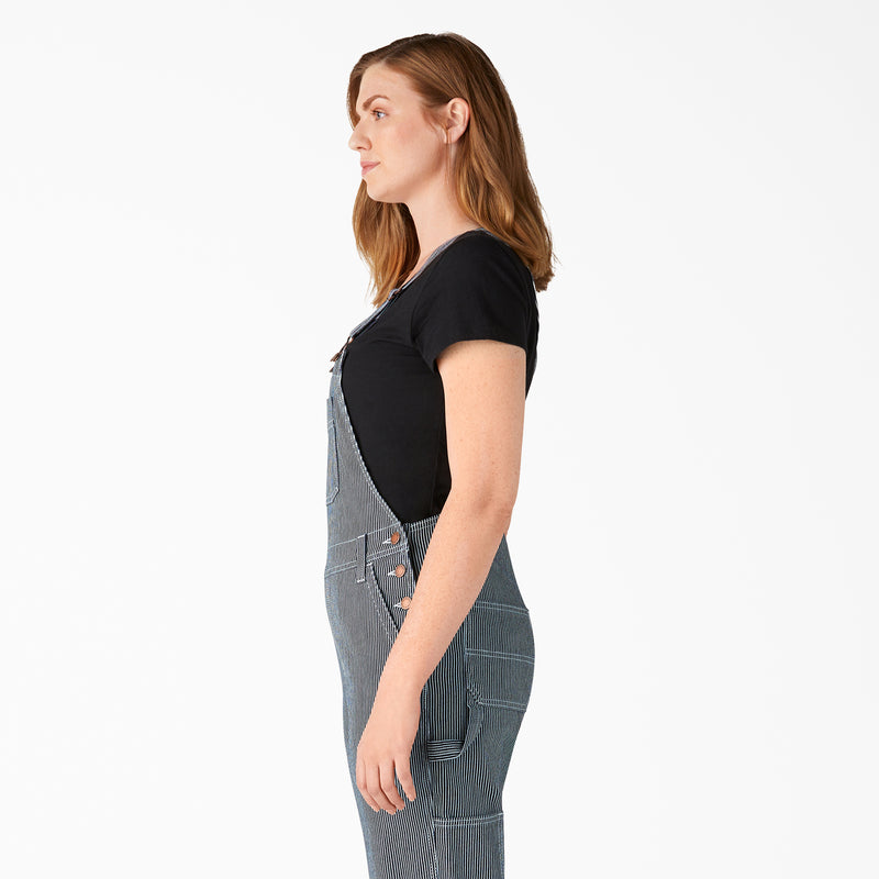 Dickies Dames Hickory Stripe Boyfriend Bib Overall, Stonewashed Hic, M Dickies Dames Hickory Stripe Boyfriend Bib Overall, Stonewashed Hic, M