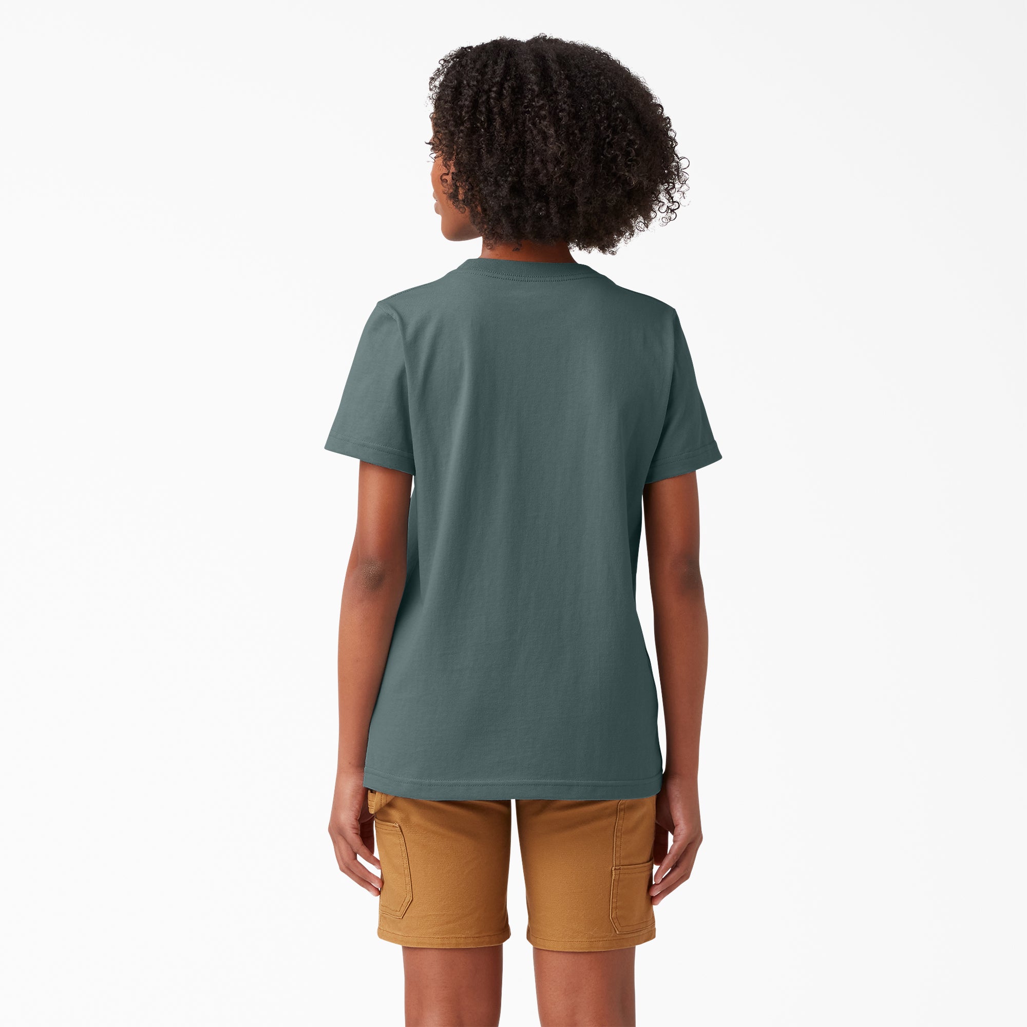 Dickies Womenu2019s Short Sleeve Heavyweight Pocket T-Shirt(Airforce Blue) - Dickies