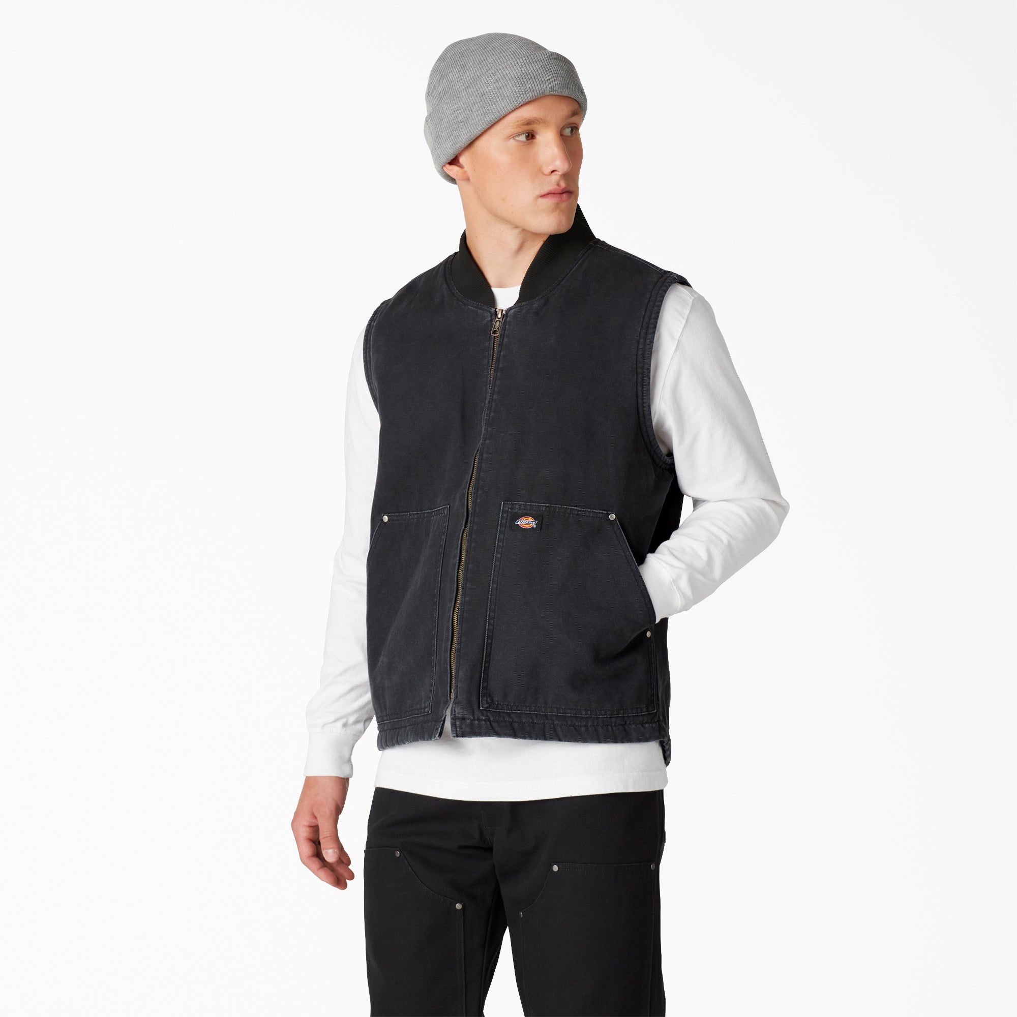 トップス Dickies Sanded Duck Vest Dickies Lined Duck Vest - Stonewashed Black – Ninetimes