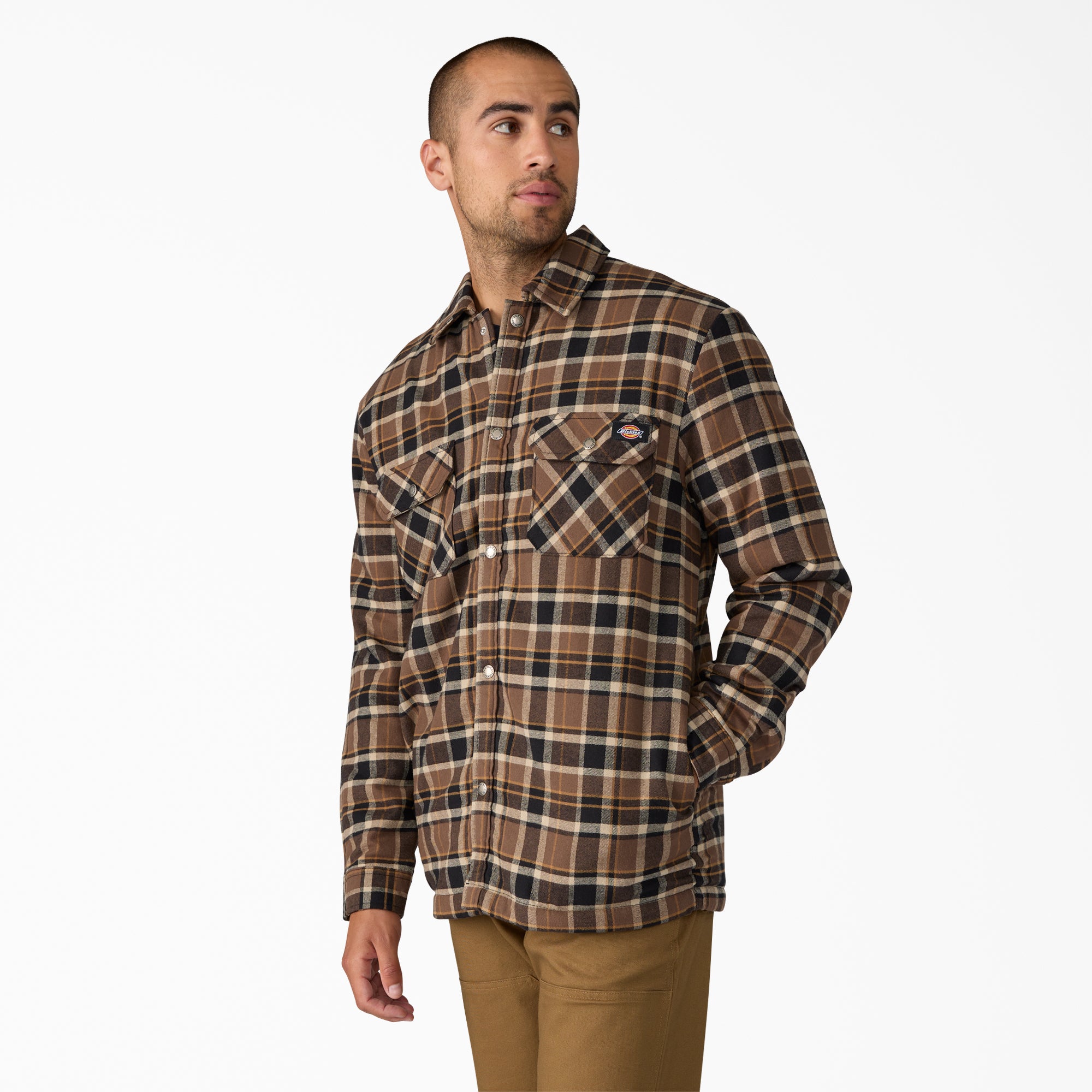 Water Repellent Fleece-Lined Flannel Shirt Jacket | Dickies US