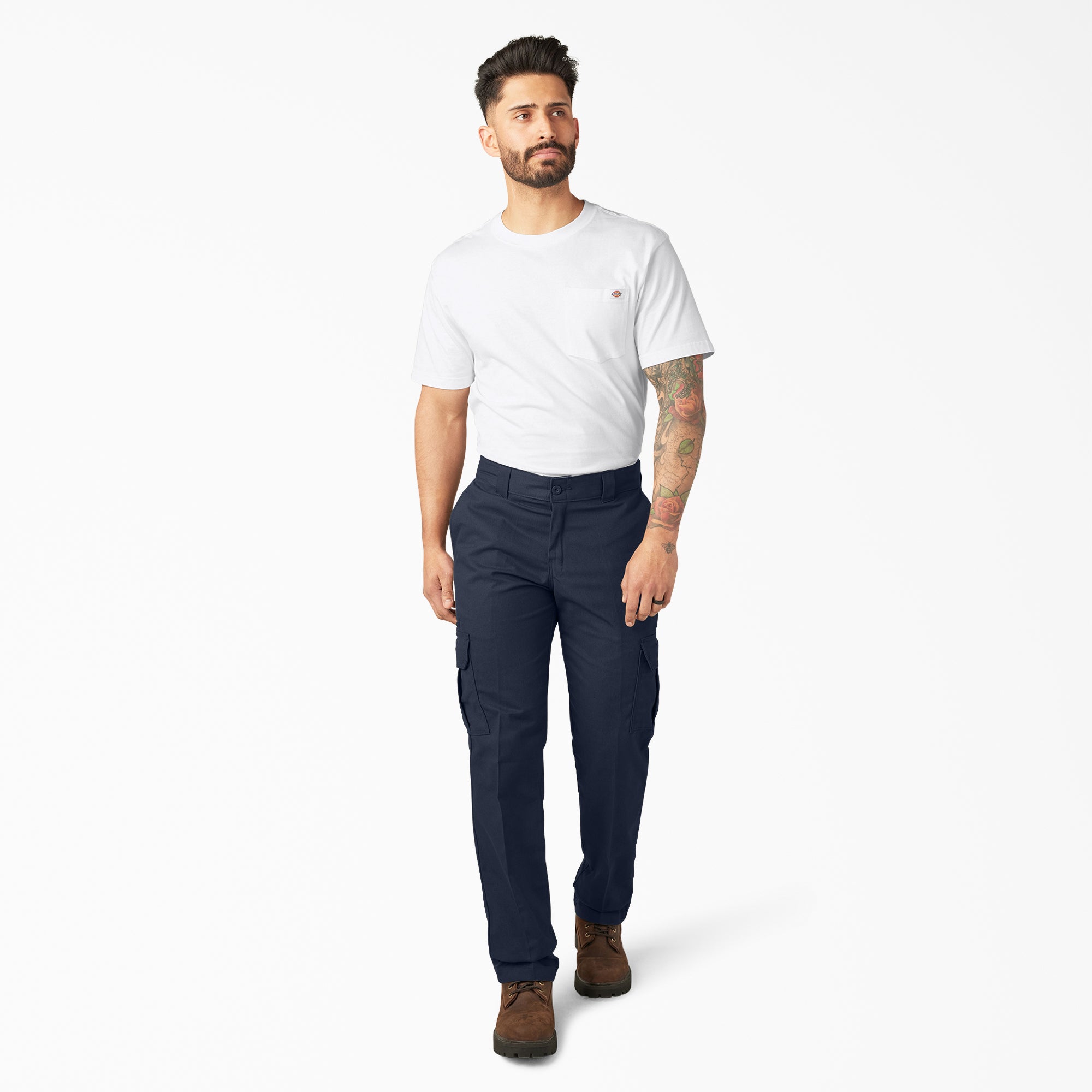 Dickies Pantaloni Cargo Flex Regular Fit Uomo - Grigio Ghiaia, W38/L34, Tessuto Antimacchia E Antipiega Per Lavoro E Tempo Libero